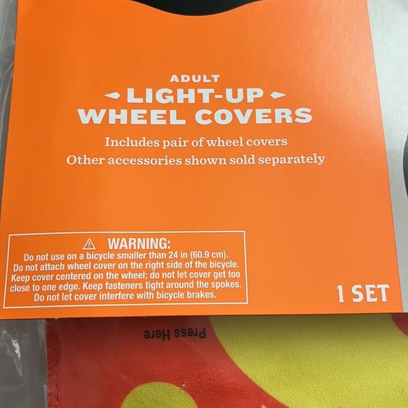 Light Up Pumpkin Bicycle Wheel Covers Set‎ Halloween Party Decor NEW - Picture 5 of 6